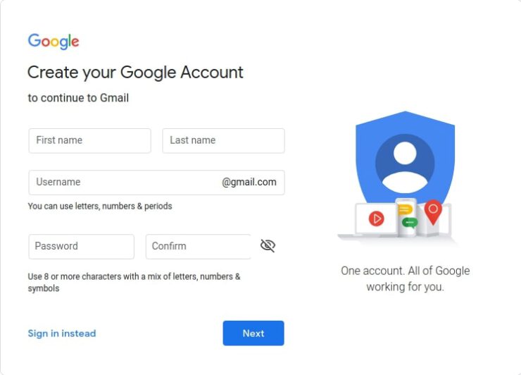 Create a Gmail Account